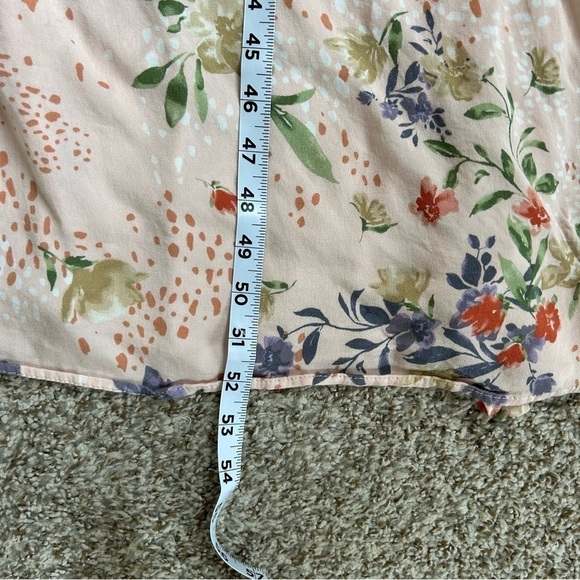 🦋 Promesa Pink Floral Maxi Dress Leg Slit Small Ruffle - Picture 7 of 7